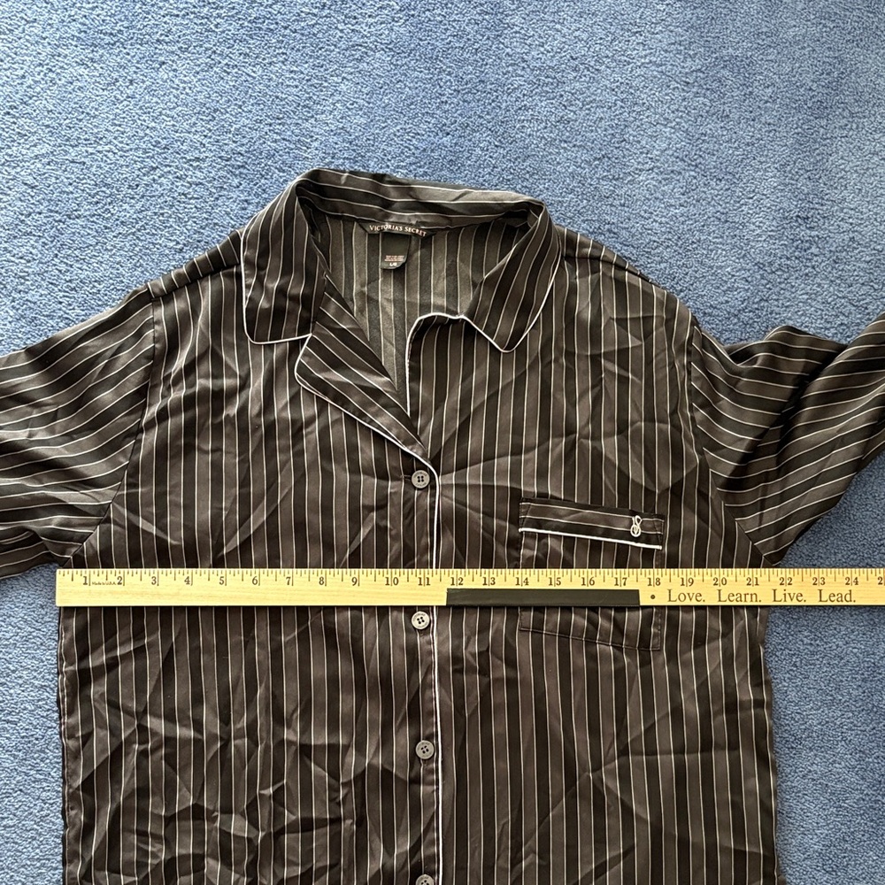 Victoria's Secret Black and Gray Striped Pajama Set - Picture 3 of 8